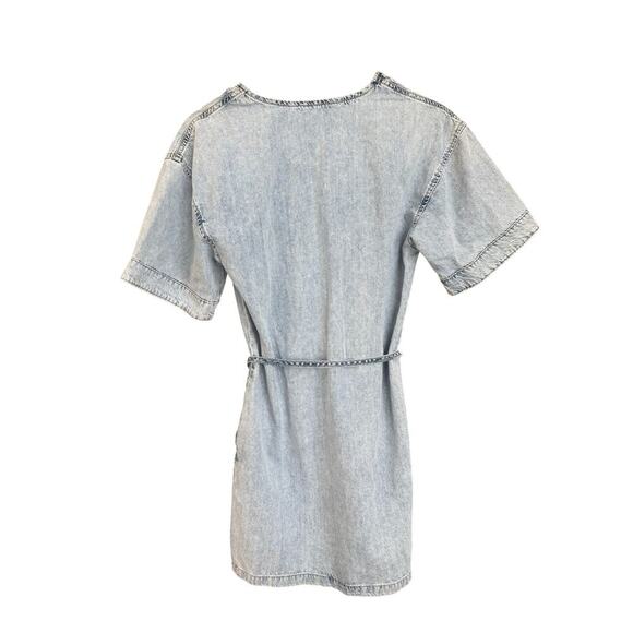 FRAME Kaftan Denim Minidress in Breezy Size XS $345 retail with pockets - Picture 3 of 12